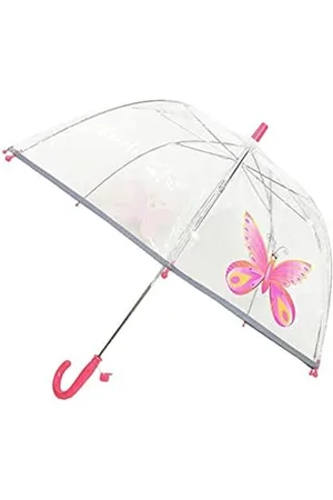 SMATI Parasol dziecięcy – przezroczysty parasol w kształcie dzwonka – pierwszy odblaskowy parasol dla bezpieczeństwa Twojego dziecka, , Klein