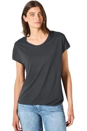 CECIL NOS Solid Deco Shoulder Shirt Volcanic Grey XS, , XS