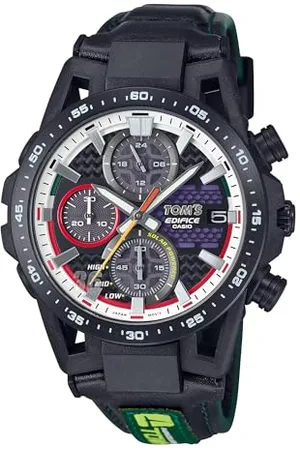 Casio Męski zegarek kwarcowy z chronografem ze skórzanym paskiem EFS-S641TMS-1AER, , pasek