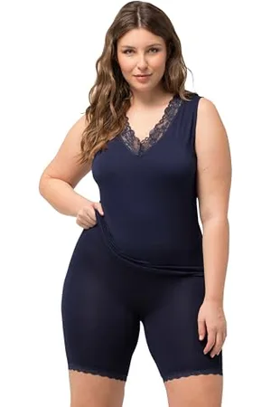 Ulla Popken Damskie duże rozmiary, duże rozmiary, plus size, koronkowe obszycie, jakość bambusa, , 40W / 32L