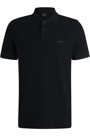 HUGO BOSS Męska koszulka polo Prime Cotton Piqué z nadrukiem logo, NIEBIESKI, XL