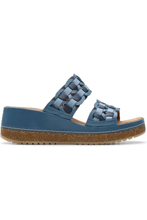 Clarks Premium Damskie sandały Kassanda Mule, niebieskie Combi, 4,5 UK, , 37.5 EU