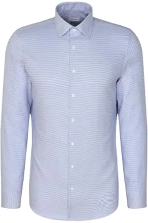 Seidensticker Męska koszula biznesowa, krój slim fit, nie wymaga prasowania, kołnierz Kent, długi rękaw, 100% bawełna, , 43