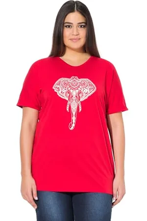 Ulla Popken Damski duży rozmiar, duże rozmiary, plus size, t-shirt z nadrukiem zwierzęcym, oversize, , 46-48