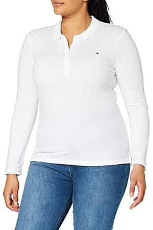 Tommy Hilfiger Damska koszulka polo z długim rękawem, biały (Classic White), S