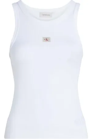 Calvin Klein Jeans Damska koszulka bez rękawów J20J224762, biała (jasnobiała), XXS, , XXS