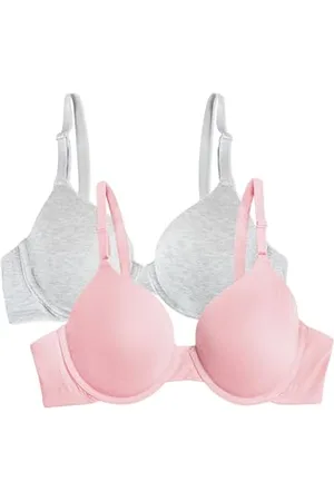 Fruit Of The Loom Koszulka damska Biustonosz, Grey Heather/Blushing Rose, 38B (2 sztuki), Szary wrzos/różana, 85B