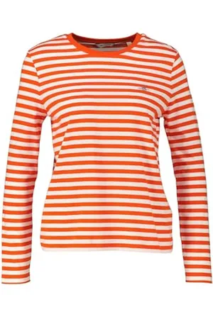 GANT REG STRIPED SHIELD LS T-SHIRT, , XS