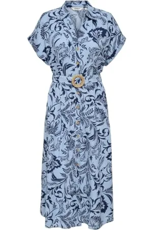 ONLY Onljakiri Linen Ss Midi Shirt Dress WVN, , XL