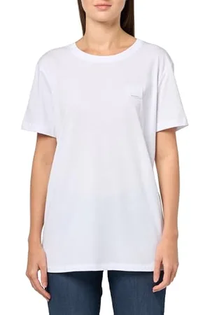Armani Exchange Damski projekt ikony, naszywka z logo tonalnego, koszulka, biała, L, , L