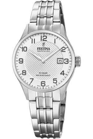 Festina Zegarek damski F20006/1 Swiss Made srebrny stal szlachetna Case srebrny pasek ze stali nierdzewnej, , klein, bransoletka
