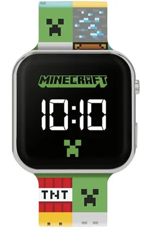 Minecraft Dzieci LED cyfrowy kolorowy silikonowy pasek zegarek MIN4272, , Pasek.