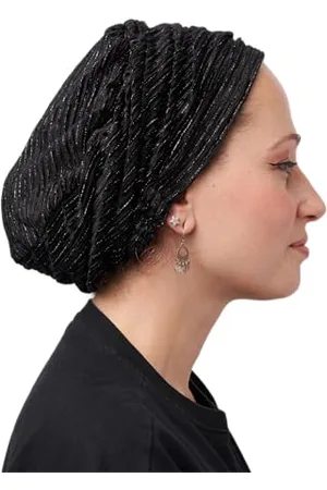 Generic Jewish Head Covering for Women Velvet Dressy Beret Tichel Snood Headcovering (Black)