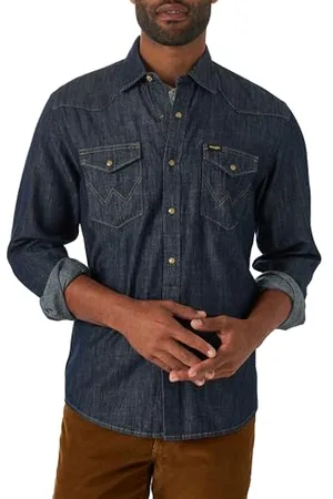 Wrangler Męska kultowa koszula dżinsowa o regularnym kroju, XXL