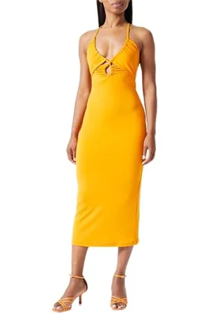 Sisley Womens 41L1LV03U Dress, Orange 3Z9, 38, , 38