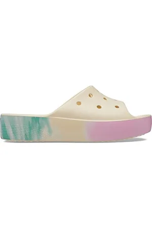 Crocs Damskie klasyczne klapki, sandały na platformie, motyw Vanilia/Multi, rozm. 36