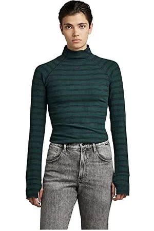 G-Star RAW Damska koszulka Rib Mock Slim Ls, , L