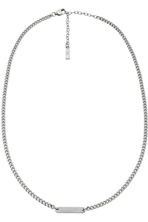 Emporio Armani Męski srebrny odcień stal szlachetna Necklace, EGS3188040, Einheitsgröße, Stal nierdzewna, Bez kamieni szlachetnych
