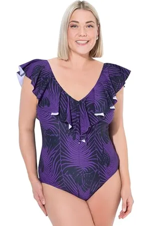 Ulla Popken Damski duży rozmiar plus size kostium kąpielowy Petra, Volants, Mamba, , 42