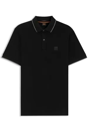 HUGO BOSS Męska koszulka polo Passertip Slim-Fit ze spranej elastycznej bawełny piqué, , 3XL