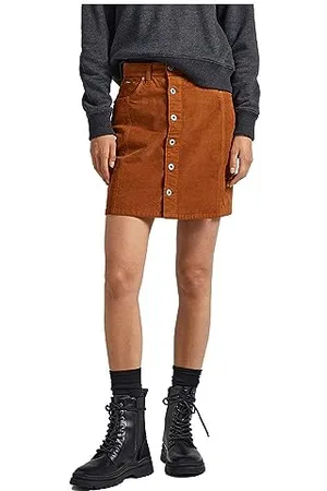 Pepe Jeans Damska spódnica ze sznurka Vicky, Brązowy (tytoń), L