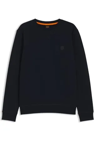 HUGO BOSS Męska bluza Westart Relaxed-Fit z bawełny z naszywką z logo, Dark Blue404, M