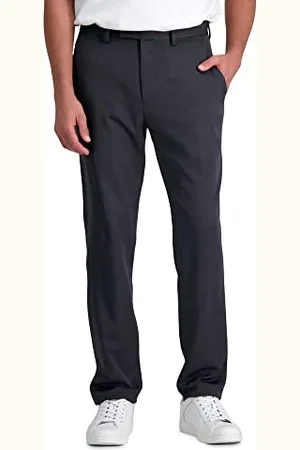 Kenneth Cole Męskie spodnie miejskie wrzosowe slim fit z płaskim przodem, , 32W / 30L