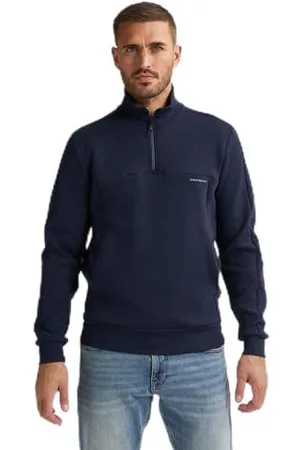 Petrol Industries Męska bluza z kołnierzykiem, M-1050-SWC307, granatowa, XXL, , XXL