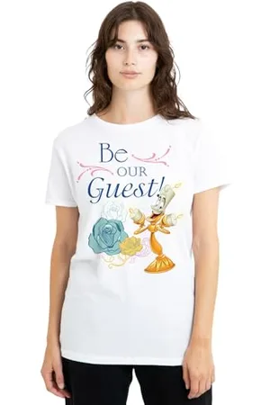 Disney Beauty And The Beast Be Our Guest damska koszulka, biała, S, , S