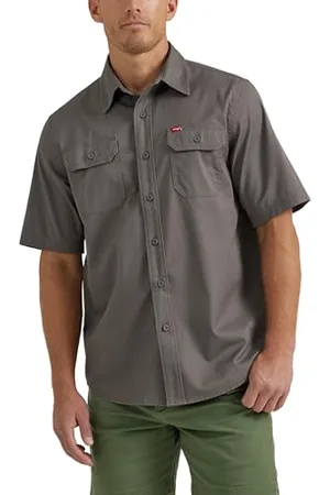Wrangler Męska koszulka z krótkim rękawem, klasyczna, tkana guzik, , M