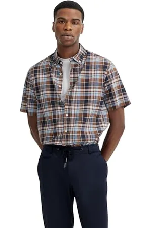 Bugatti Męska koszula Button-Down z krótkim rękawem, nowoczesny krój, , M