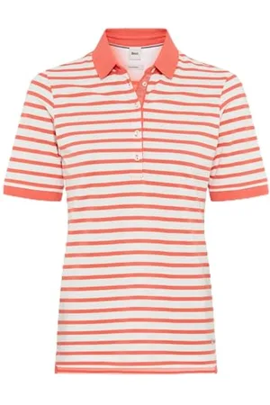 Brax Style Cleo koszulka polo w paski jednokolorowa w jakości Pima Pique, , 42