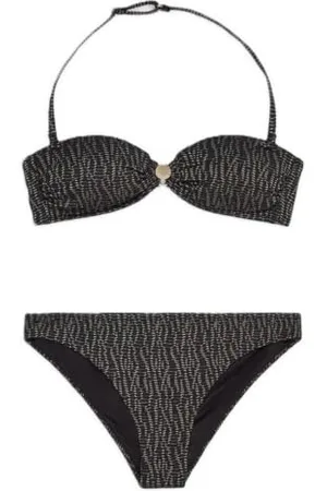 Emporio Armani Kobieta Lurex Bandeau Bikini Czarne XL, , XL