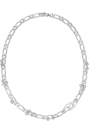 Diesel Oval D Logo męski srebrny odcień mosiądz Necklace, DX1600040, Einheitsgröße, Mosiądz, Bez kamieni szlachetnych