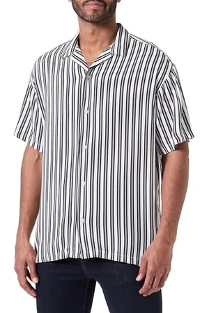 JACK & JONES JORLUKE Aruba Resort Shirt SS, Jasna biel/paski: paski, XS