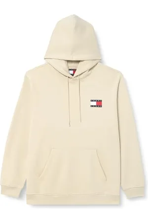 Tommy Hilfiger Męska bluza z kapturem TJM REG ESSENTIAL FLAG HOOD EXT DM0DM20738, beżowa (gazeta), 3XL, , 3XL duże rozmiary