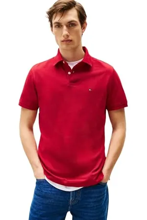 Tommy Hilfiger Męska koszulka polo z krótkim rękawem o regularnym kroju z zapięciem na guziki, , XL