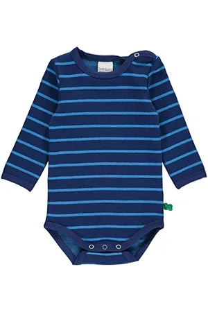 Green Cotton Baby Boys Stripe l/s Body Base Layer, Deep Blue/Happy Blue, 80, , 80