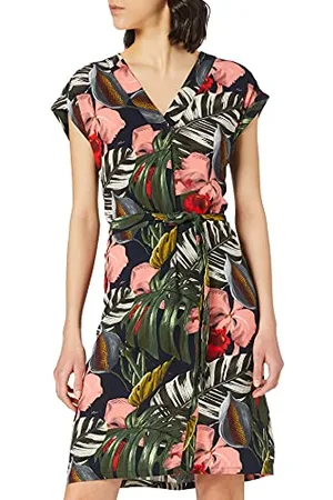 Mexx Damska sukienka bez rękawów, Tropical Printed with Belt Casual Dress, , XS