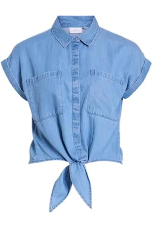 VILA Vinea S/S Tie Shirt MBD, , 34