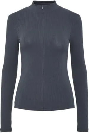 Pieces® Pckitte Zip Ls T-Neck Top Noos Bc koszulka z długim rękawem, , L