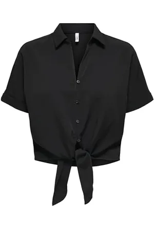 ONLY Onlnova Life Vis S/S Knot Shirt Solid, , XL