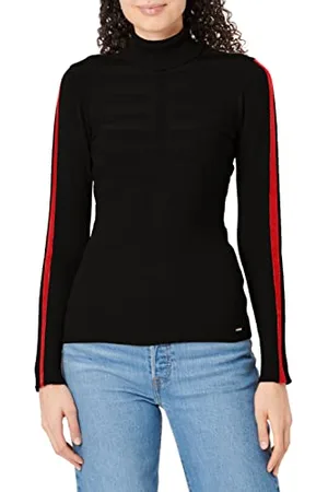 Morgan Sweter damski Pull Col Roulé Bande Couleur Manche Mentoi, , S Wysoki