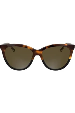 Calvin Klein Okulary przeciwsłoneczne damskie CK25508S - Hawana/czarne z brązowymi soczewkami, , Rozmiar uniwersalny