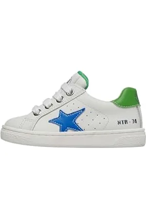 Naturino Pinn Zip. Calf White-Oltremare-Green, buty dla dzieci i młodzieży, , 29 EU