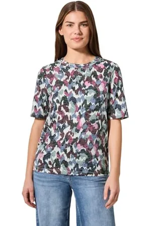CECIL TOS Multi AOP Burn Out T-Shirt M, , M