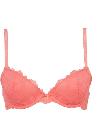 Emporio Armani Damski wieczny koronkowy biustonosz push-up zdejmowane wkładki różowe 34, , 75C