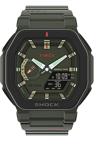 Timex Męski analogowo-cyfrowy zegarek kwarcowy z plastikowym paskiem TW2V35400, , Sportowy