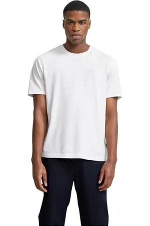 Bugatti Męski T-shirt z okrągłym dekoltem, basic, krótki rękaw, nowoczesny krój, , L