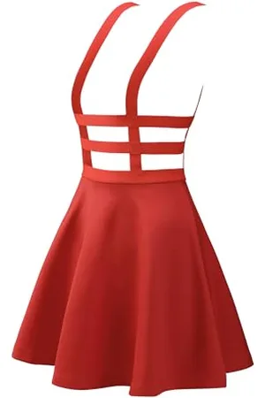Allegra K Kawaii damska plisowana spódnica z elastyczną talią, czerwona, XX-Large, , XXL